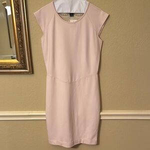 French Connection Pink Sheath Dress Cap Sleeves